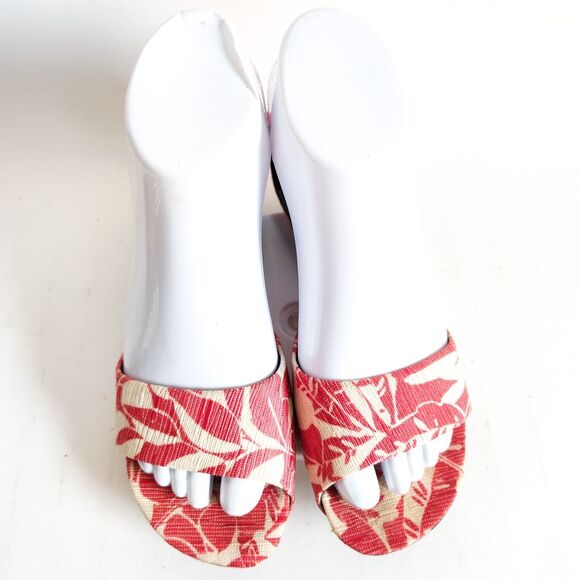 United Nude Mobius Slides Wedge Sandals Red Cream Tropical Print Size 37 / 6.5 - Picture 4 of 12